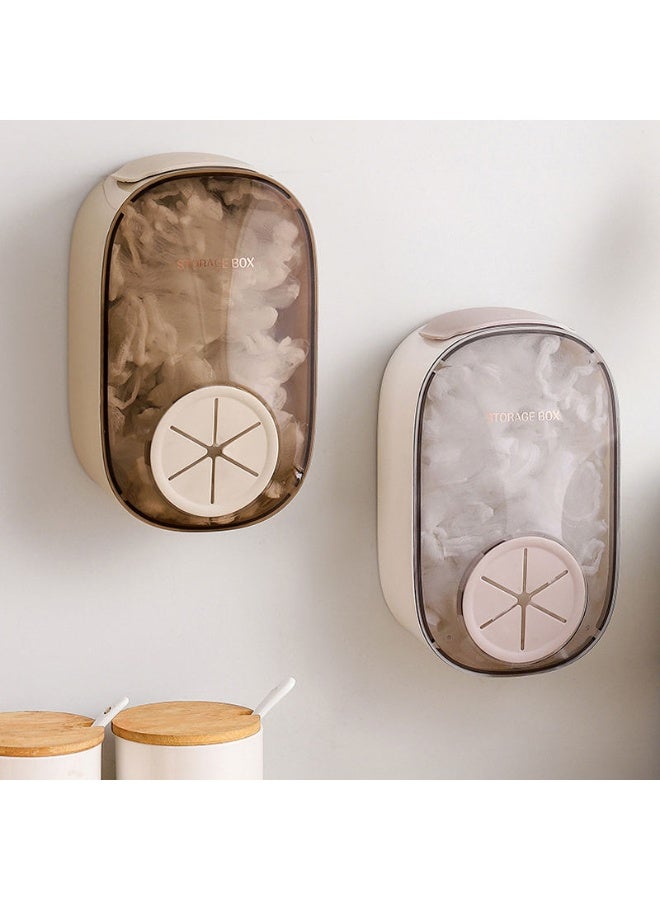 منظم ورق تغليف بلاستيك جداري بدون حفر – صندوق تخزين رول نايلون المطبخ مع موزع أكياس القمامة القابل للسحب – علبة حفظ أكياس الطعام وأغطية الأطباق والشاور كاب – منظم مطبخ عملي موفر للمساحة بلون أوف وايت - Image 5